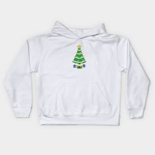 Video Game Style Christmas Tree Kids Hoodie